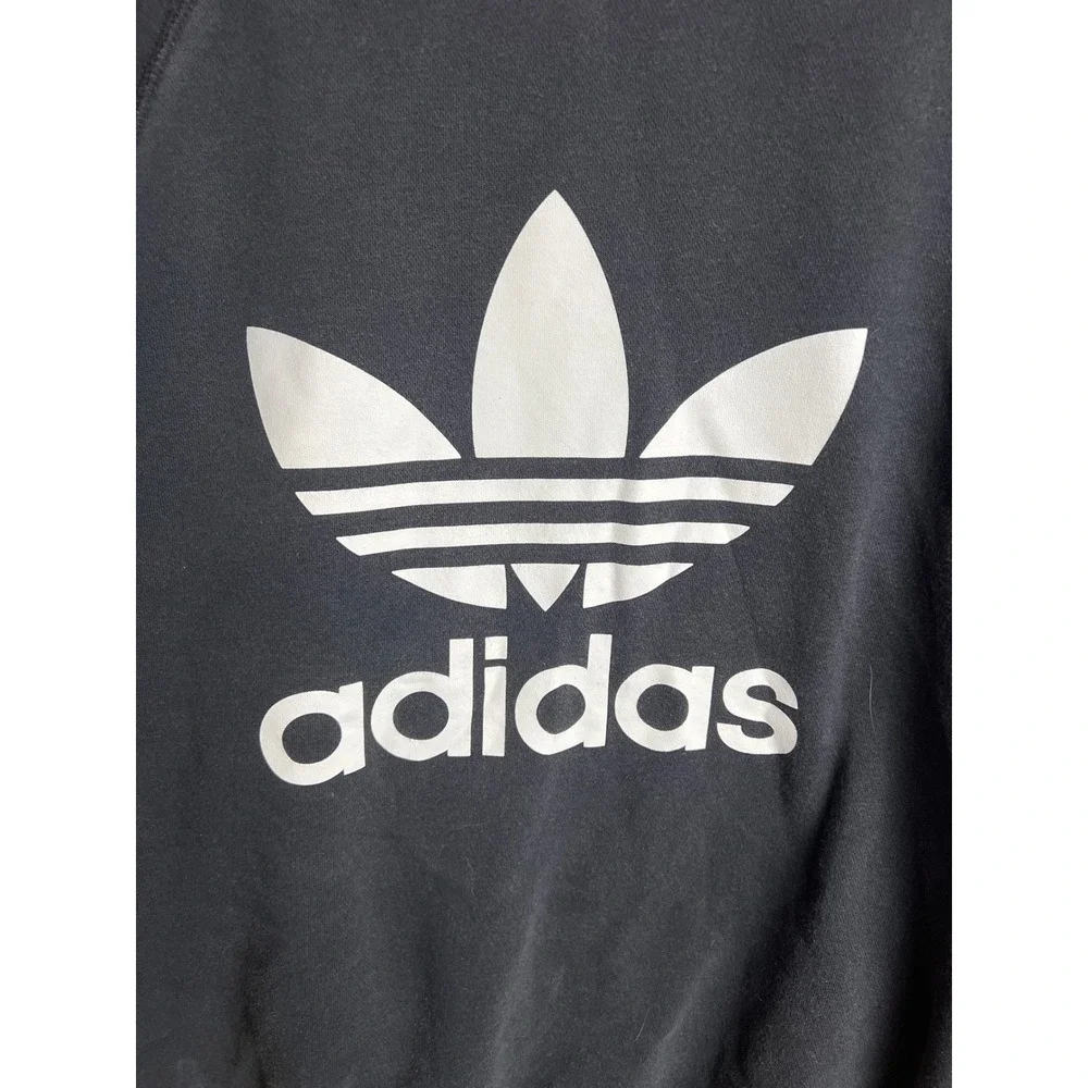 Adidas Originals Trefoil Sweatshirt Black White Logo Pullover AY7791 Mens Small